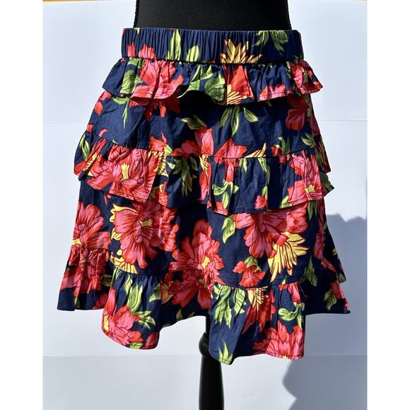 Walter Baker NWT Christine Ruffled Mini Skirt Size XL Tropical Floral Print - Picture 1 of 10